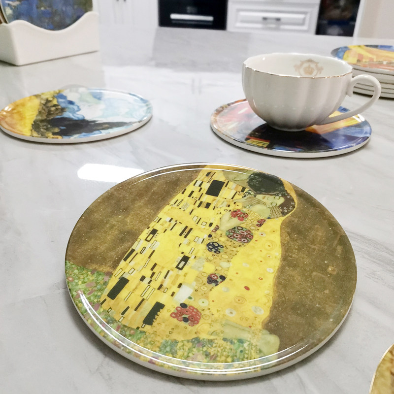 杯碗梵高名画艺术风衍生品隔热垫