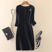 气质别致小个子正式 高级感七分袖 连衣裙女春秋2026新款 场合A字裙
