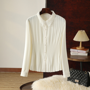 独特超好看的衬衫女2026春季新款高级设计感收腰显瘦上衣长袖衬衣