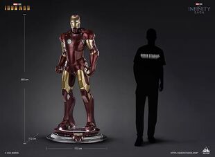 现货 1钢铁侠MK3模型雕像发光 整高210cm 底座115cm 钢铁侠系列1
