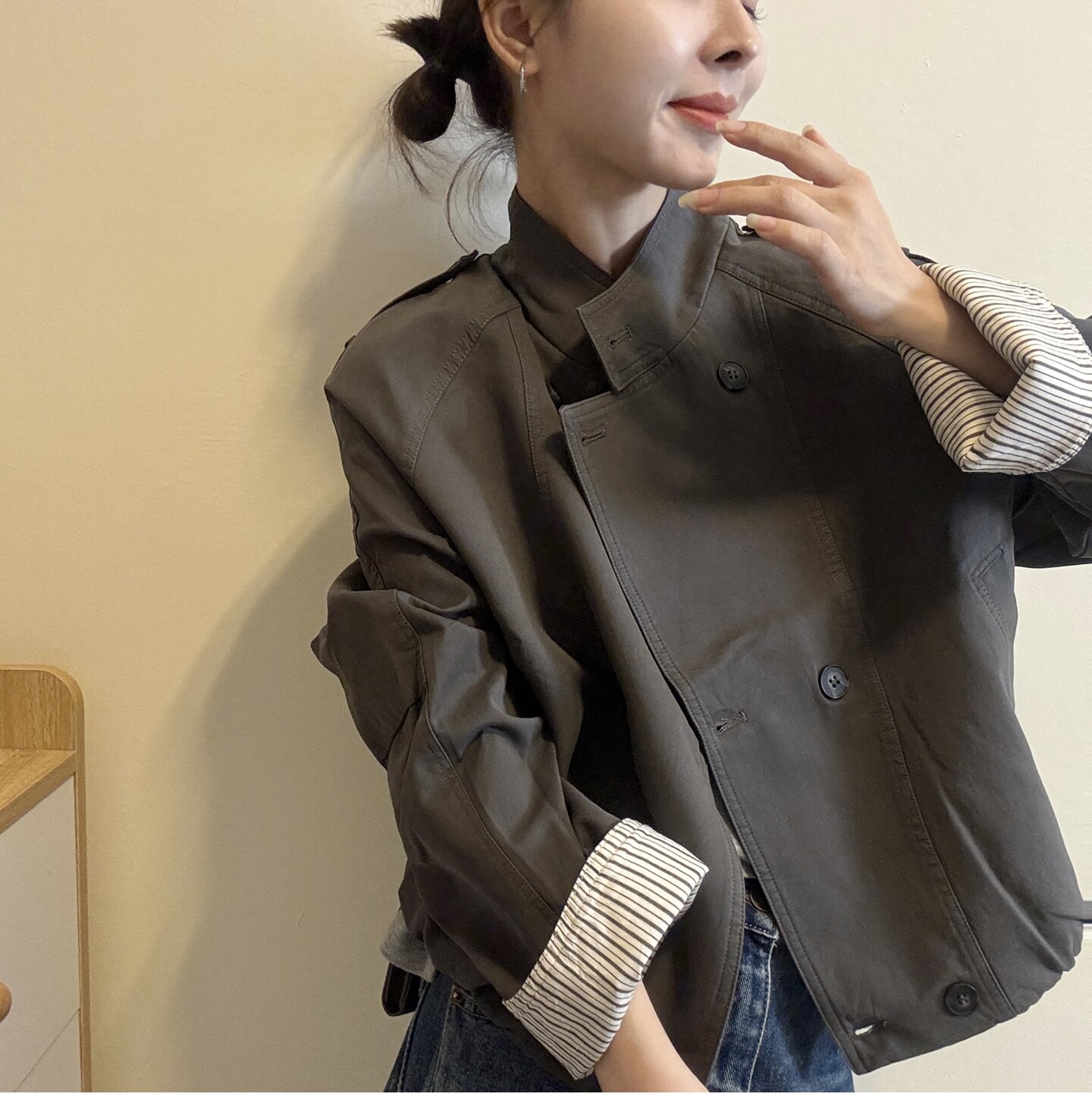 小个子双排扣立领风衣外套夹克女欧洲站2026秋季新款欧货短款上衣
