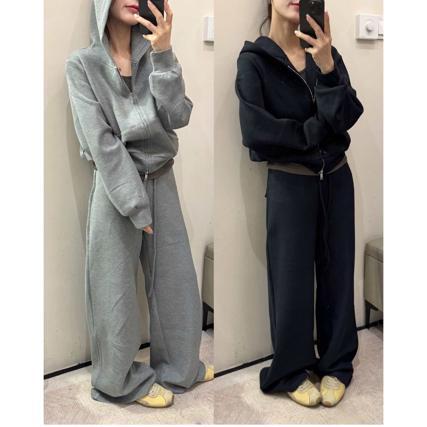 宽松连帽卫衣+阔腿裤卫裤两件套女欧洲站2026秋季新款欧货套装