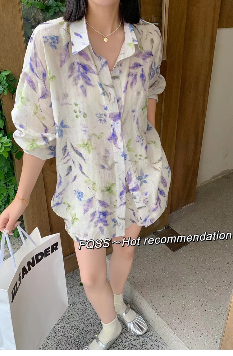 欧洲站2024夏季新款女潮度假风时尚长袖天丝衬衫防晒衣+短裤套装