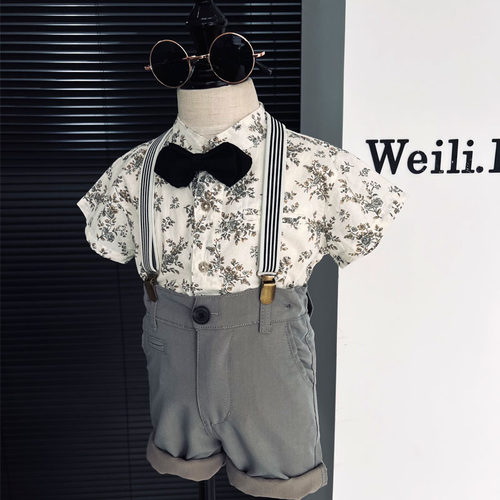 男童走秀演出服四件套夏季纯棉