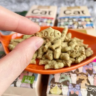 腐败猫 4盒 luscious路斯猫零食小鱼饼干化毛磨牙营养洁齿80g