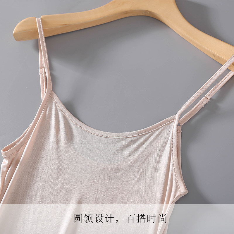 하이 엔드 뽕나무 실크 바닥 스커트 니트 실크 서스펜더 섹시한 잠옷 여성 여름 서스펜더 바닥 스커트 긴 페티코트