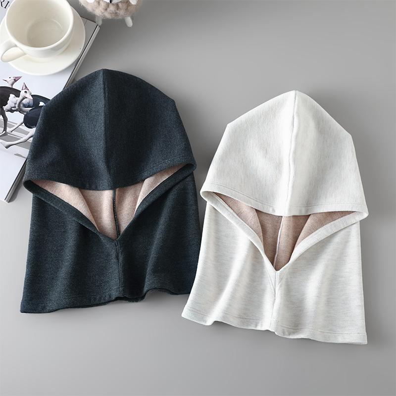 秋冬100%山羊绒针织连体帽