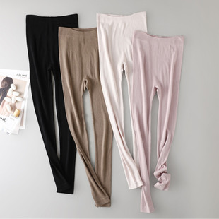 高腰收腹提臀无缝一体真丝亲肤舒适秋裤 桑蚕丝羊绒保暖打底裤 女