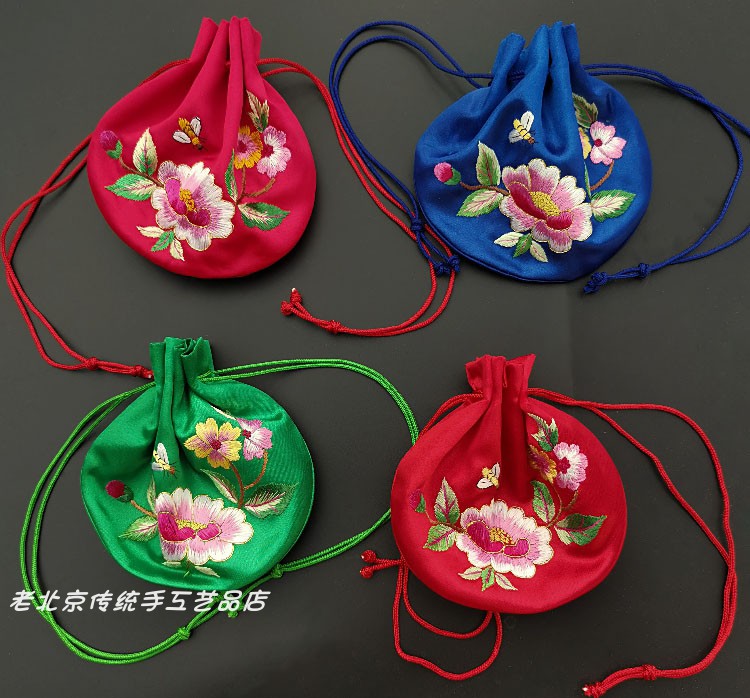 香包荷包香囊锦囊高端文玩袋手工绣品老绣片京绣手工刺绣特色礼品