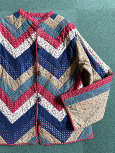 配色衍缝 美产 经典 田野乡村 外套 手工拼布｜