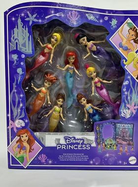 Barbie芭比迪士尼美人鱼爱丽儿公主和姐妹故事套装女孩玩具HLW96