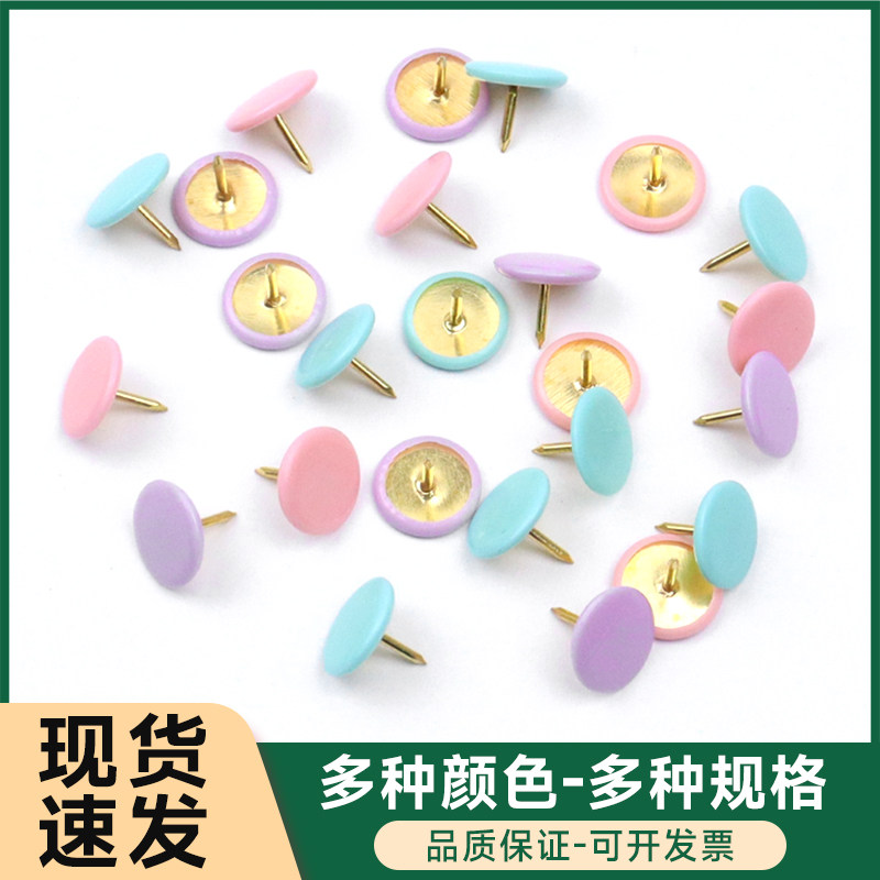 装饰圆头图钉彩色包胶DIY留言板图片