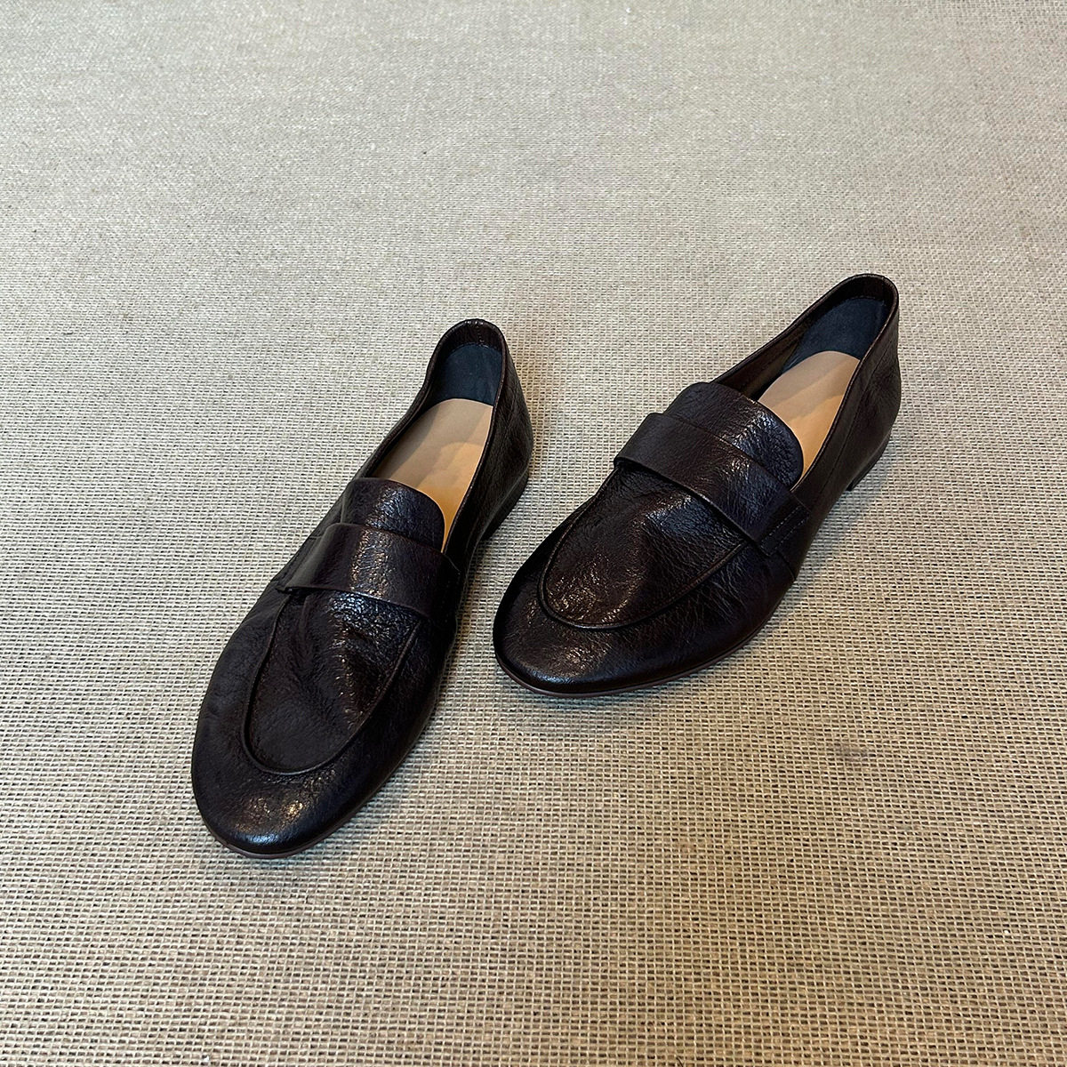 羊皮版~复古软皮乐福鞋女一脚蹬简约真皮单鞋通勤平底百搭小皮鞋,女鞋,浅口单鞋,淘宝优惠券,粉丝福利购,淘宝优惠卷