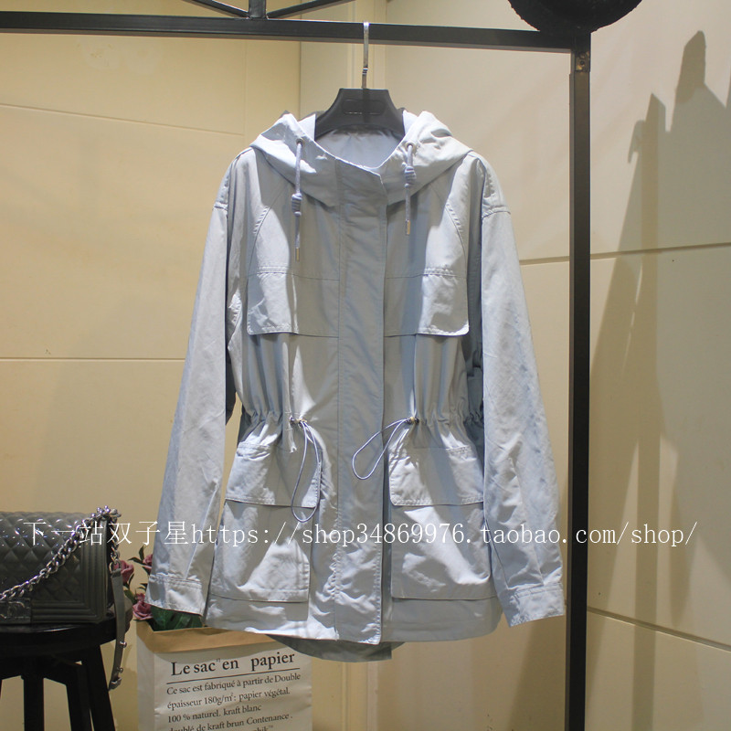 新品 秋装包邮 显瘦韩版宽松连帽双口袋拉链棉中长款棉风衣外套女