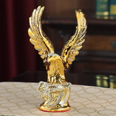 大鹏玄关新款 家居陶瓷镀金磨砂客厅如意老鹰桌面 酒柜办公摆设欧式