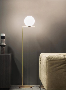 法式中古Ic落地灯北欧设计师简约 Lights圆球玻璃客厅卧室书房灯
