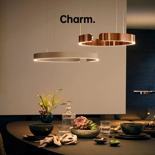 德国 Mito餐厅吊灯设计师款书房个性创意环形圆圈餐桌吊灯