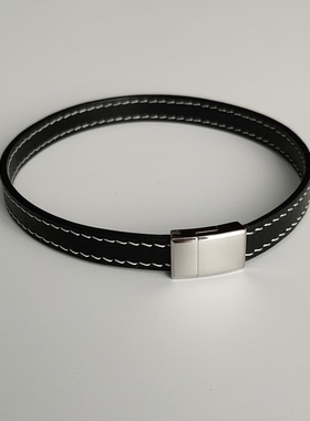 日常款式choker磁扣项圈进口头层牛皮项链颈环朋克脖子牵引女颈带