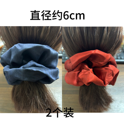 100%桑蚕丝香云纱拼接大肠发圈各种真丝香云纱拼接发绳大肠发圈