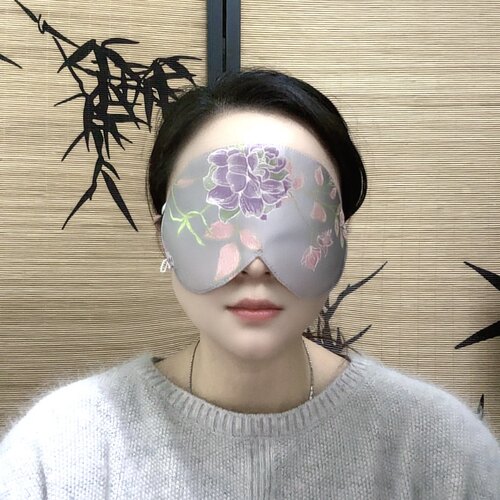 100%桑蚕丝宋锦双面午休避光眼罩