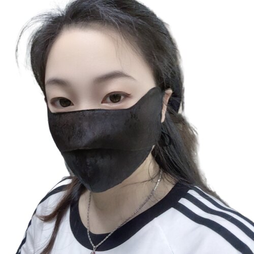100%桑蚕丝香云纱3D立体保暖防晒防紫外线口罩鼻子开隐形口口罩