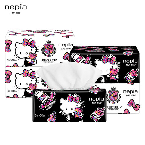 Nepia/妮飘凯蒂卡通抽纸5包500抽