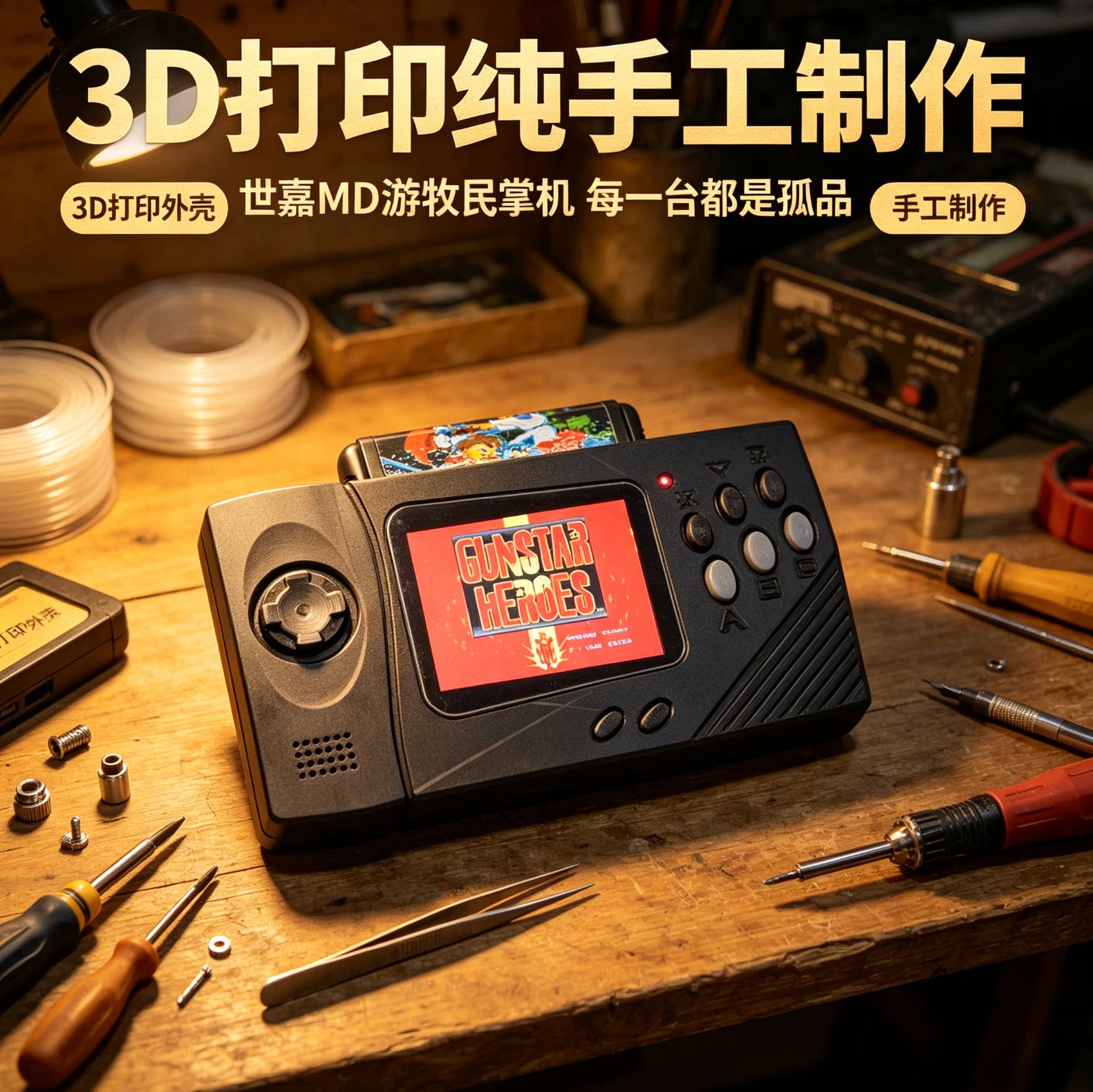 新款MD游牧民掌机3.5寸液晶显示屏兼容MD卡直插即玩经典童年游戏