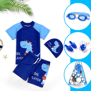 儿童泳衣男童泳裤 备 中大童男孩分体游泳衣小宝宝速干温泉游泳套装