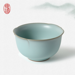 东道汝窑宝田欢喜碗杯高端礼品礼盒天青色不开片汝窑