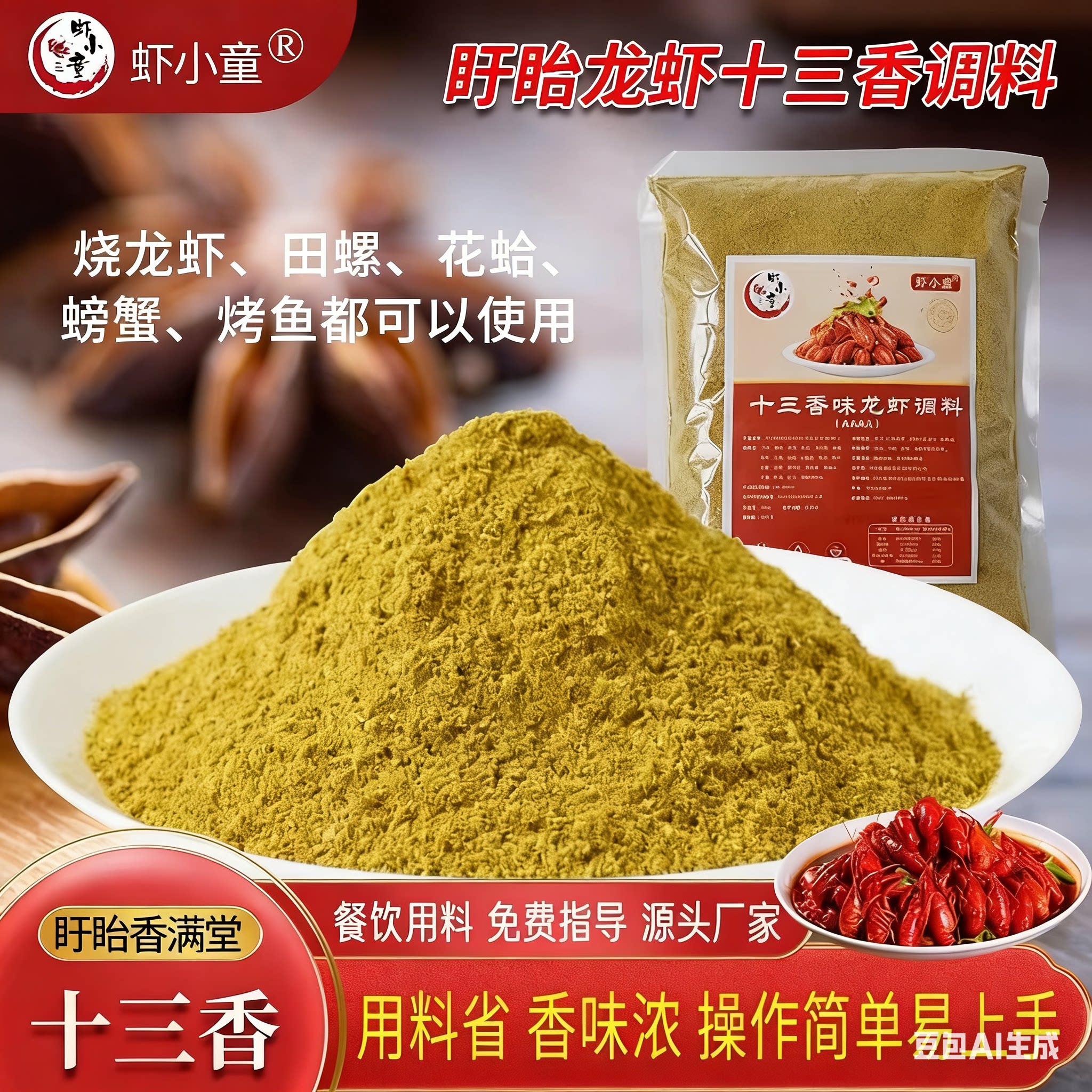 盱眙虾小童十三调味料浓香型500g