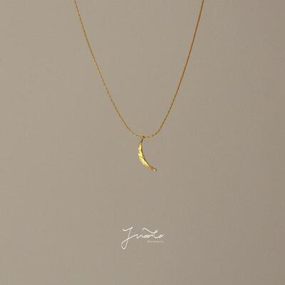 精致金色月亮轻奢项链14K注金女