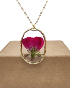 原创玫瑰花镀金项链精致女轻奢