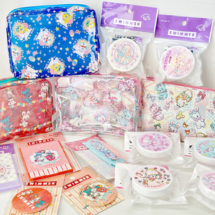 正版日本SWIMMER复古小动物昭和周边限定化妆包镜子便携收纳盒