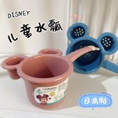 日本进口锦化成儿童卡通长柄舀水勺宝宝米奇塑料玩水洗澡水瓢勺子