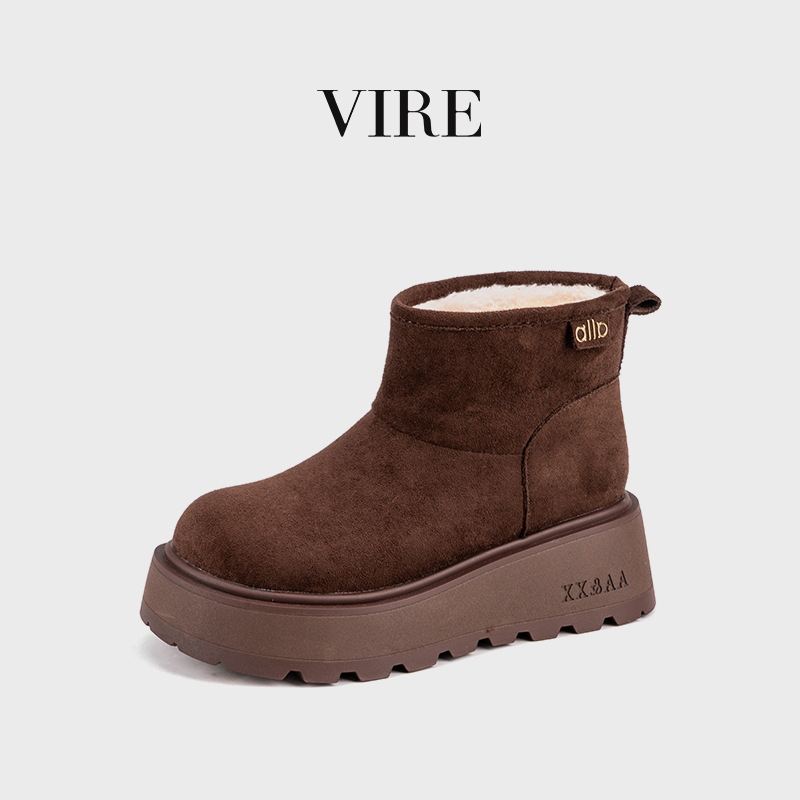 VIRE/581法式时尚舒适简约休闲厚底加绒保暖冬季短靴B
