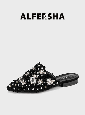 阿芙莎/ALFERSHA新款33681气质时尚尖头平底鞋B