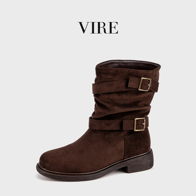 VIRE/16189法式时尚舒适简约休闲厚底加绒保暖冬季短靴B