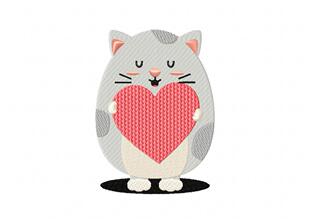 可爱小花猫宝宝贴徽章臂章学院风版带emb威尔克姆刺绣元素文件