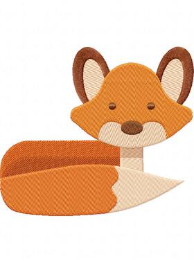 可爱黄色小狐狸电脑绣花刺绣文件tajima brother通用dst绣花文件