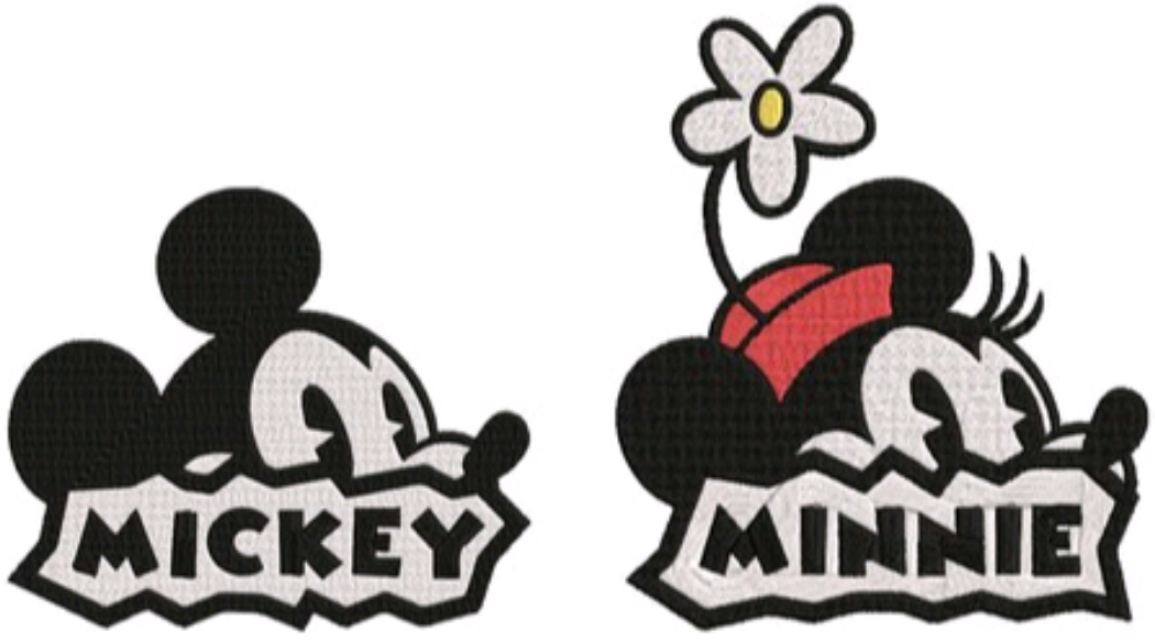 mickey和minnie米老鼠和米妮老鼠绣花刺绣文件U盘绣花机直接使用