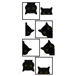 8个小黑猫电脑绣花刺绣文件威尔克姆EMB原格式可修改调整dst pes
