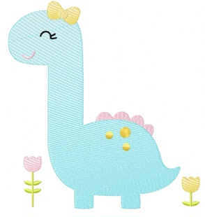 萌萌哒可爱小恐龙绣花刺绣文件模板设计花样威尔克姆原格式emb