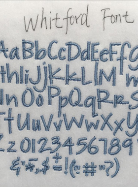 Whitford Font 英文字型字体字母绣花刺绣emb原格式文件dst