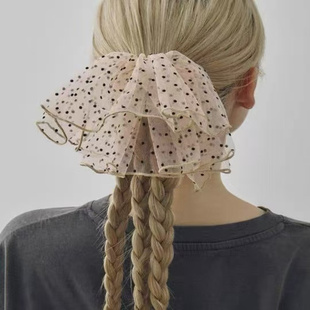 哚琦琦 日系贵牌精致感植绒点点发夹发饰超大发圈