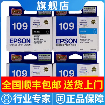 原装EPSON爱普生109黑色墨盒ME30/300 600F 650F ME1100墨水T1091