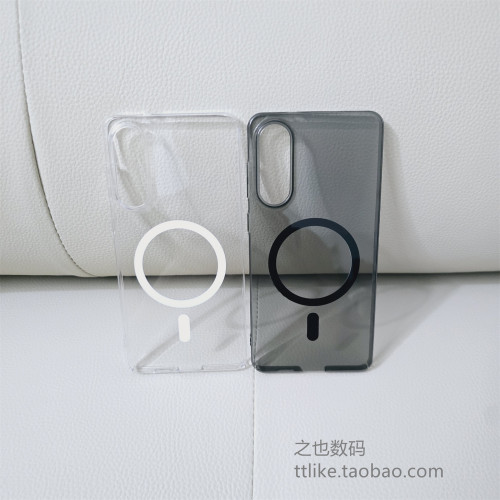 透黑透明磁吸PC硬壳适用三星SUMSUNGS25edge手机壳S26/S25/S24/S23Ultra不包镜头A57大孔note20ultra高清薄套