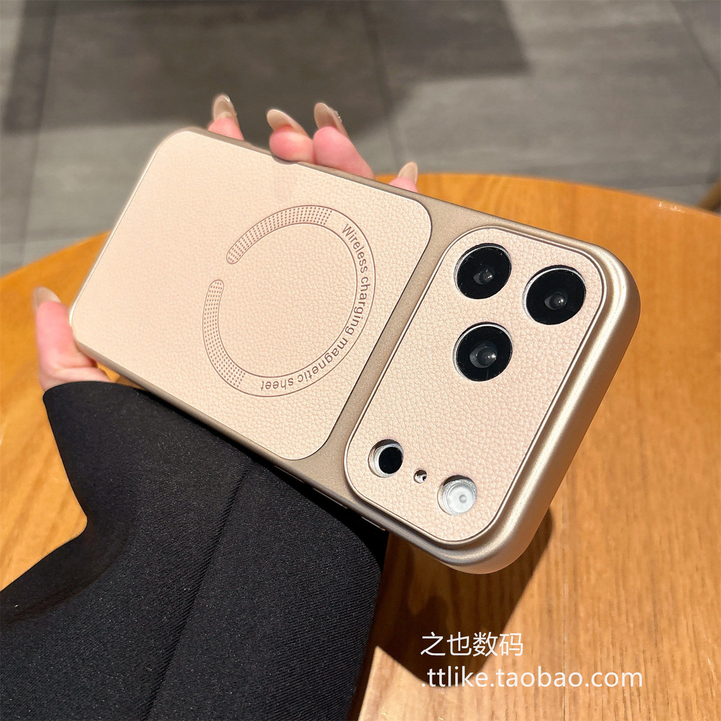 香槟金皮纹大视窗适用apple苹果iPhone17promax手机壳16直边15Pro磁吸14plus精孔13防摔12Promax紫蓝橙色软套