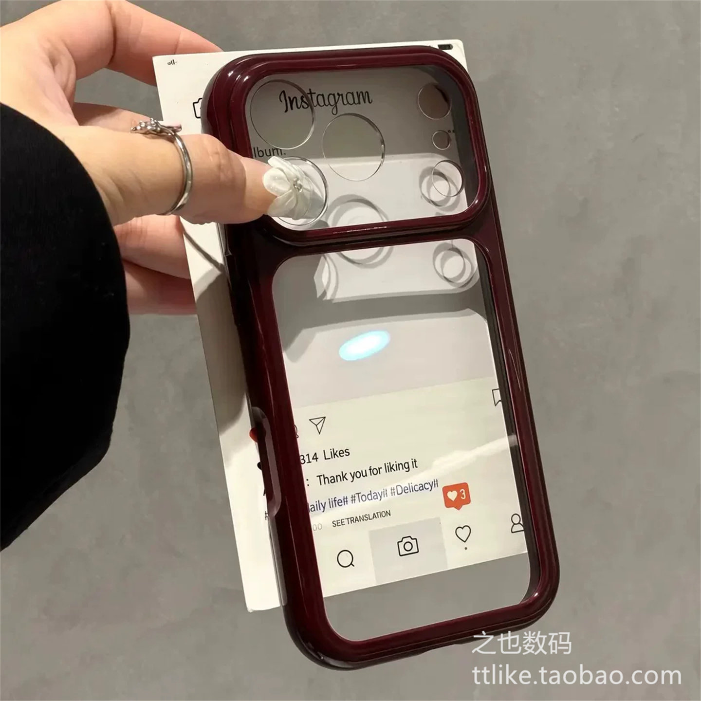酒红梅子色边星空二合一适用苹果iPhone18/16promax手机壳13/17air精孔12pro全包15plus/11pro防摔14透明玫红
