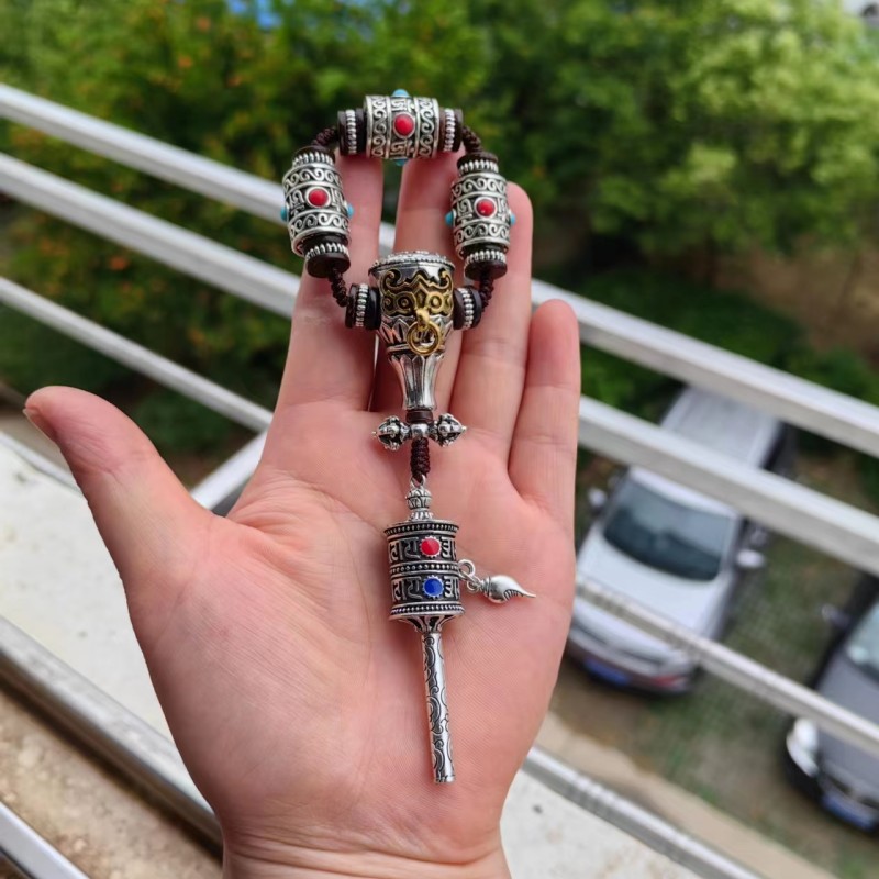金刚星月菩提配饰套餐男女套装藏式三通108藏银四件套diy文玩