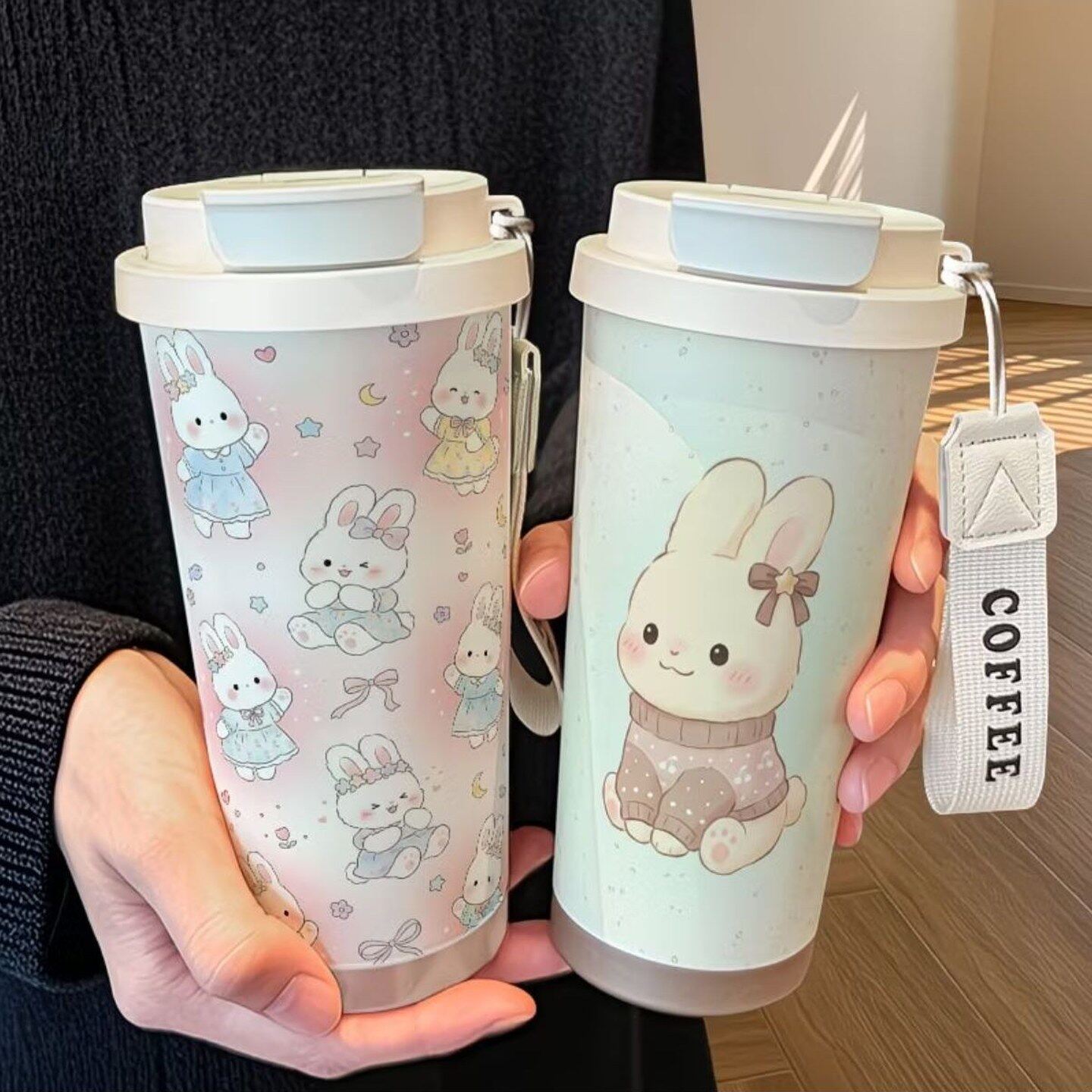 可爱小兔子插画保温杯316